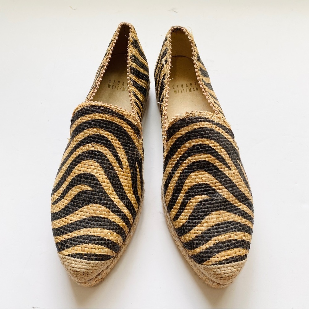 Stuart Weitzman Raffia Zebra Pattern Espadrille - Picture 3 of 7